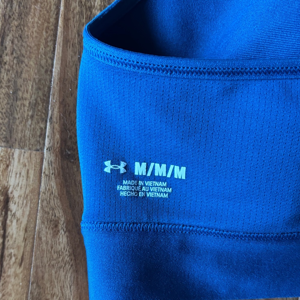 Under Armour Women's Deep Blue Zip-Front Sports Bra size medium - Picture 6 of 8